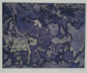 "Burn II," 2013 etching